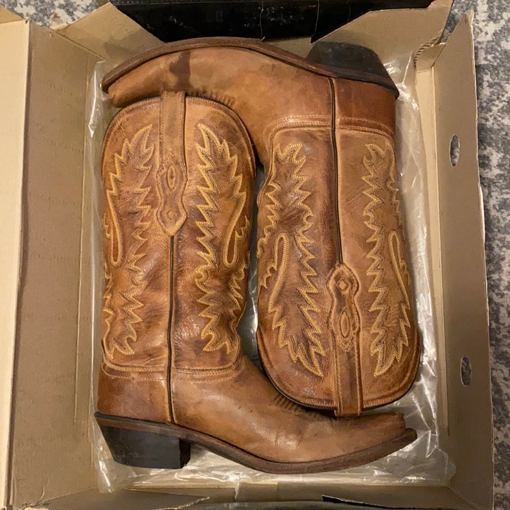 Old West Ladies Western Cowboy Boots. Size 7B